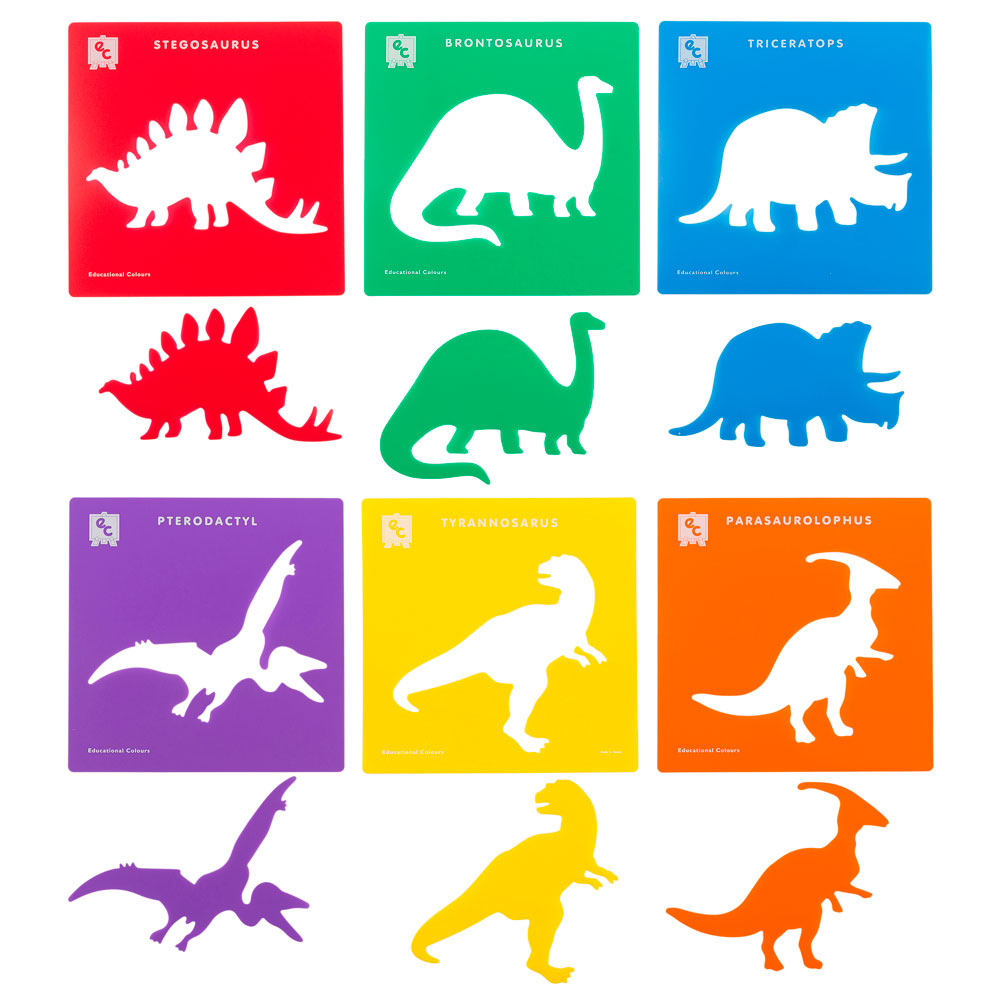 EC Stencil Dino Set Of 6 - Cafe Supply