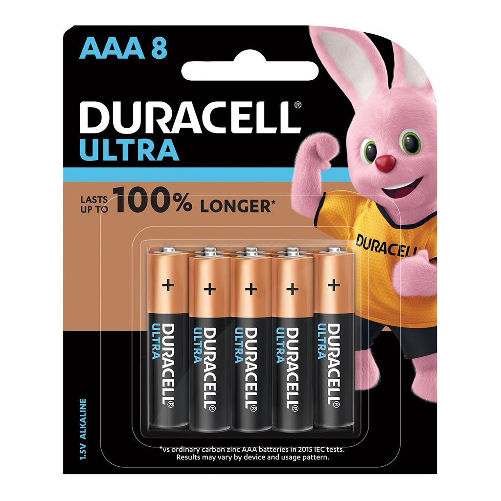 Duracell Ultra Alkaline AAA Battery, Pack of 8 - Cafe Supply