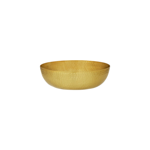 Chef Inox Round Serving / Seafood Bowl Hammered Brass 250x80mm / 2.8L - Cafe Supply