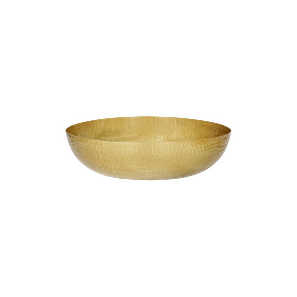 Chef Inox Round Serving / Seafood Bowl Hammered Brass 300x80mm / 4.0L - Cafe Supply