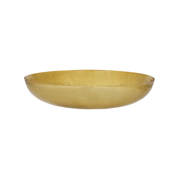 Chef Inox Round Serving / Seafood Bowl Hammered Brass 400x80mm / 8.0L - Cafe Supply