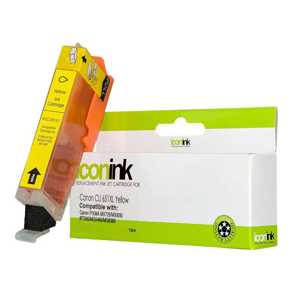 Icon Compatible Canon CLI651XL Yellow Ink Cartridge - Cafe Supply