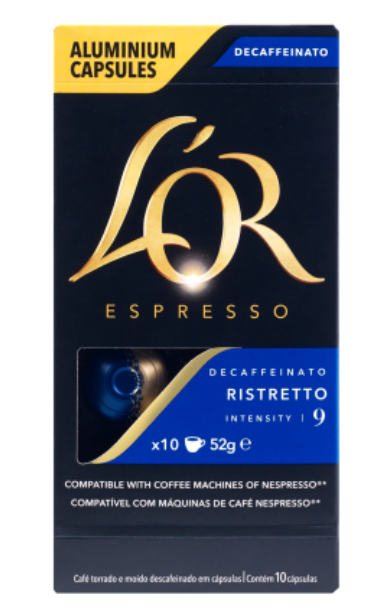 L'OR Espresso Decaffeinato Ristretto Intensity 9 Coffee Capsules 10pk - Cafe Supply