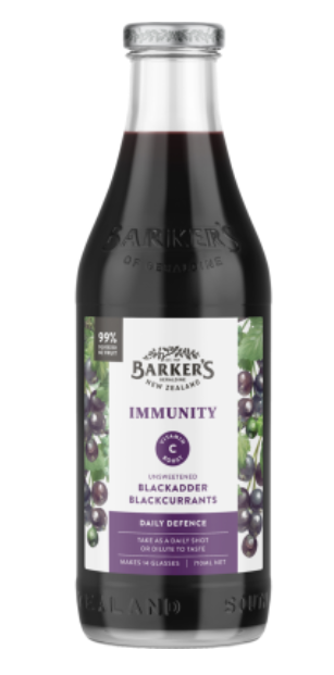 Barker's Immunity Unsweetened Blackadder Blackcurrants Fruit Syrup 710ml - Cafe Supply