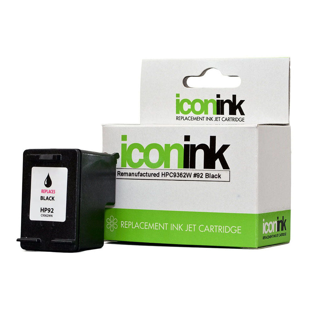 Icon Remanufactured HP 92 Black Ink Cartridge (C9362WA) - Cafe Supply