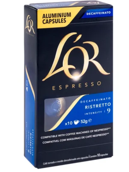 L'OR Espresso Decaffeinato Ristretto Intensity 9 Coffee Capsules 10pk - Cafe Supply