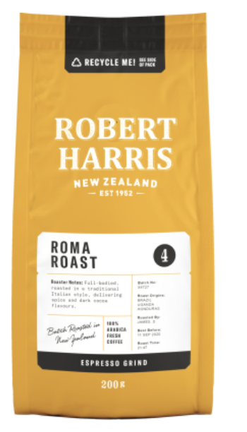 Robert Harris Roma Roast Espresso Grind 100% Fresh Arabica Coffee 200g - Cafe Supply