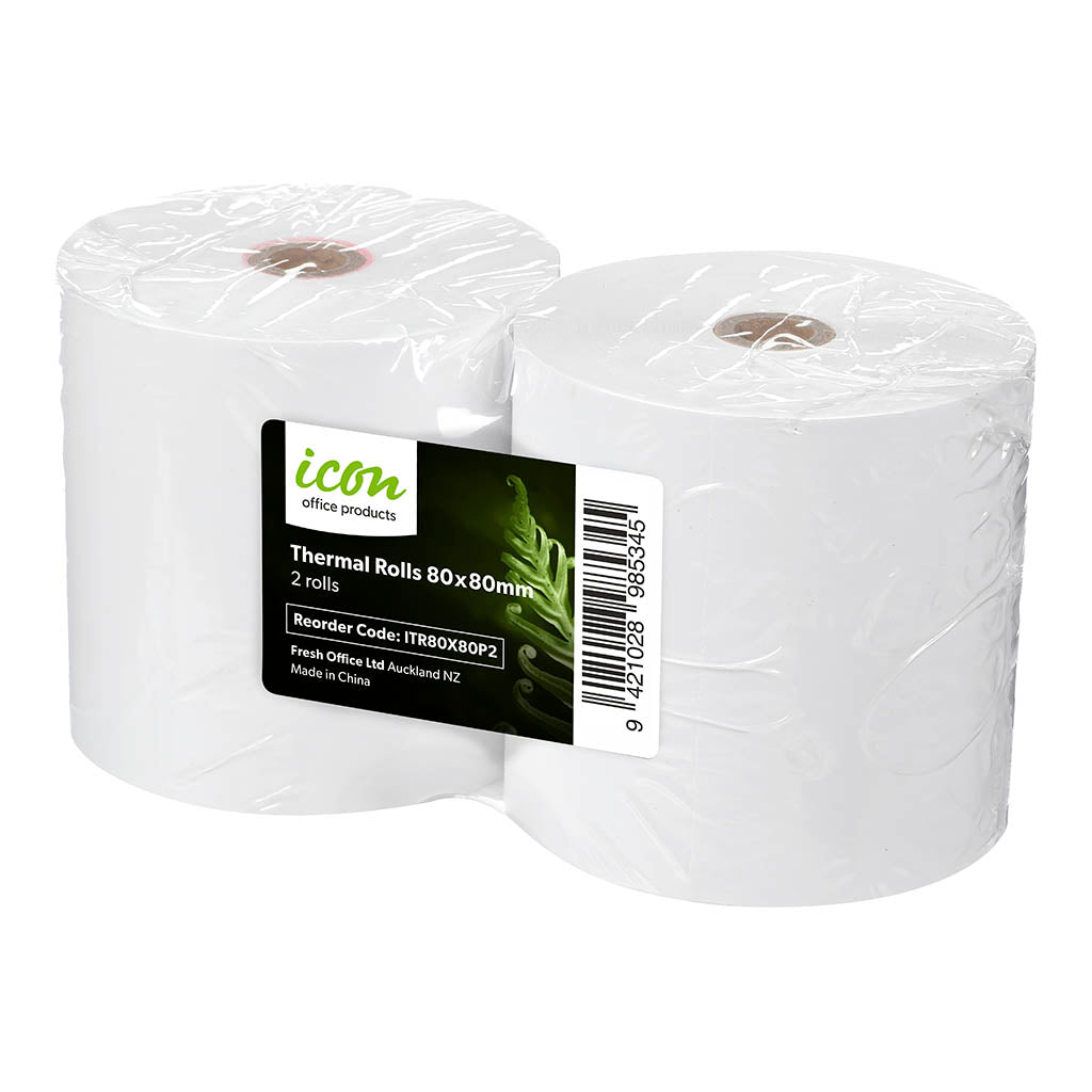 Icon Thermal Roll BPA Free 80x80mm, Pack of 2 - Cafe Supply