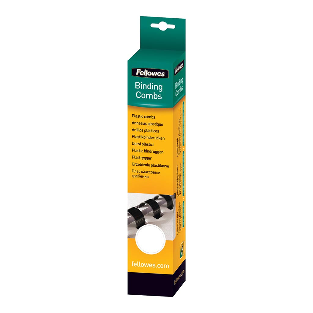 Fellowes Plastic Binding Coils 10mm White, Pack of 25 - Cafe Supply