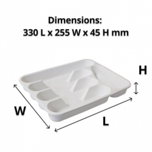 White Cutlery Tray 5 Compartment - Cafe Supply