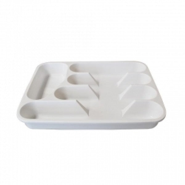 White Cutlery Tray 5 Compartment - Cafe Supply