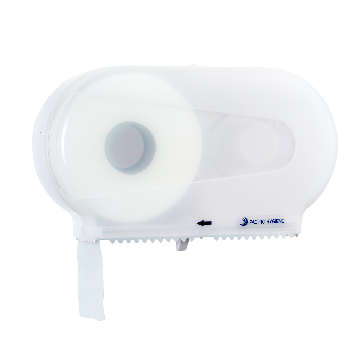 Pacific Hygiene Double Jumbo Toilet Roll Dispenser - White - Cafe Supply