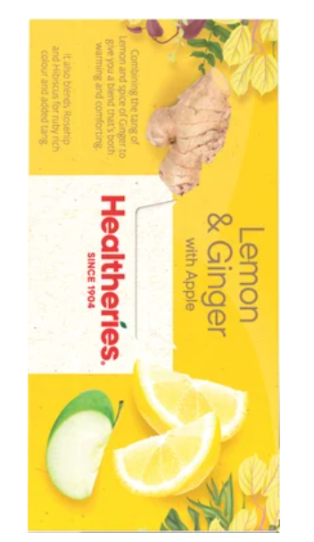 Healtheries Lemon & Ginger With Apple Tea Bags 40pk - Cafe Supply