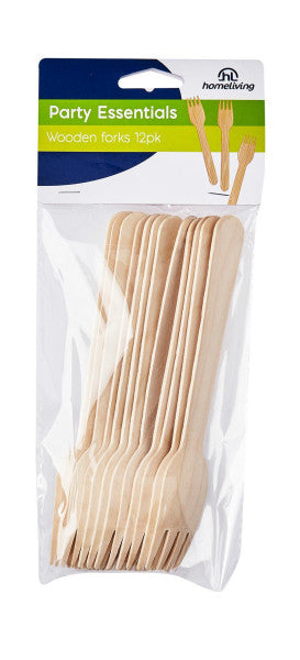 Homeliving Wooden Forks 12pk - Cafe Supply