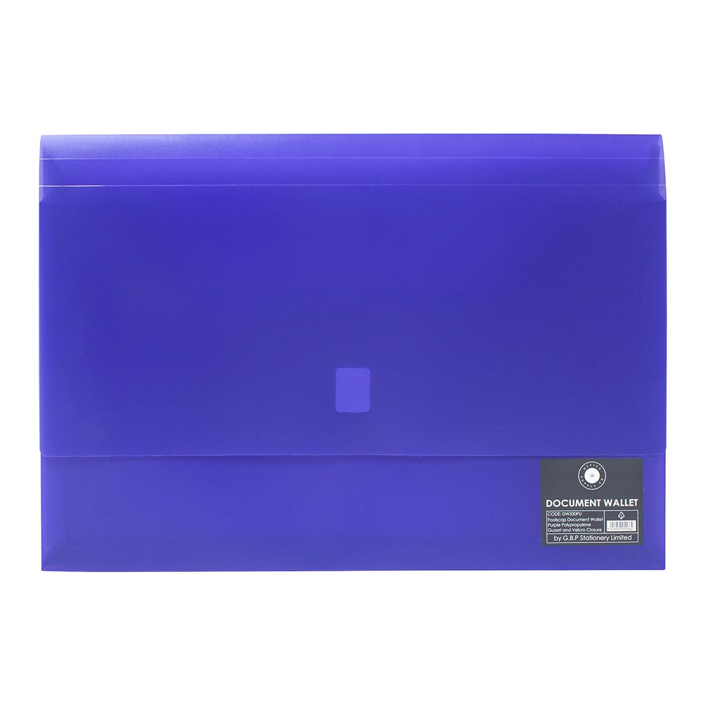 OSC Document Wallet FC Velcro Closure Purple - Cafe Supply