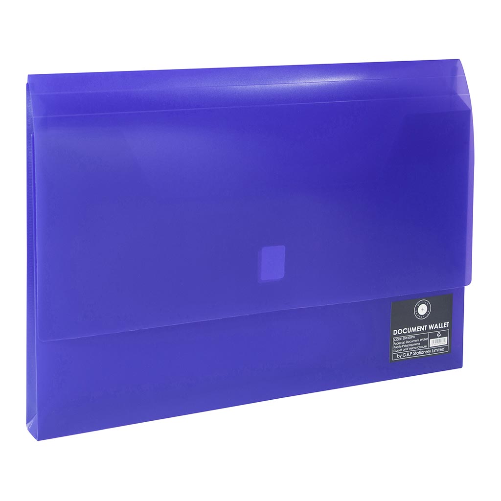 OSC Document Wallet FC Velcro Closure Purple - Cafe Supply
