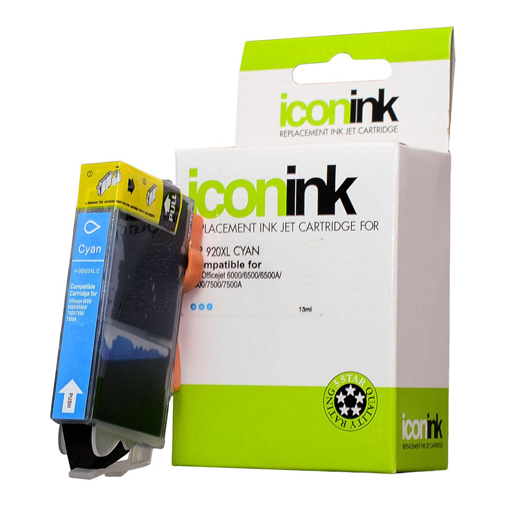 Icon Compatible HP 920 Cyan XL Ink Cartridge (CD972AA) - Cafe Supply