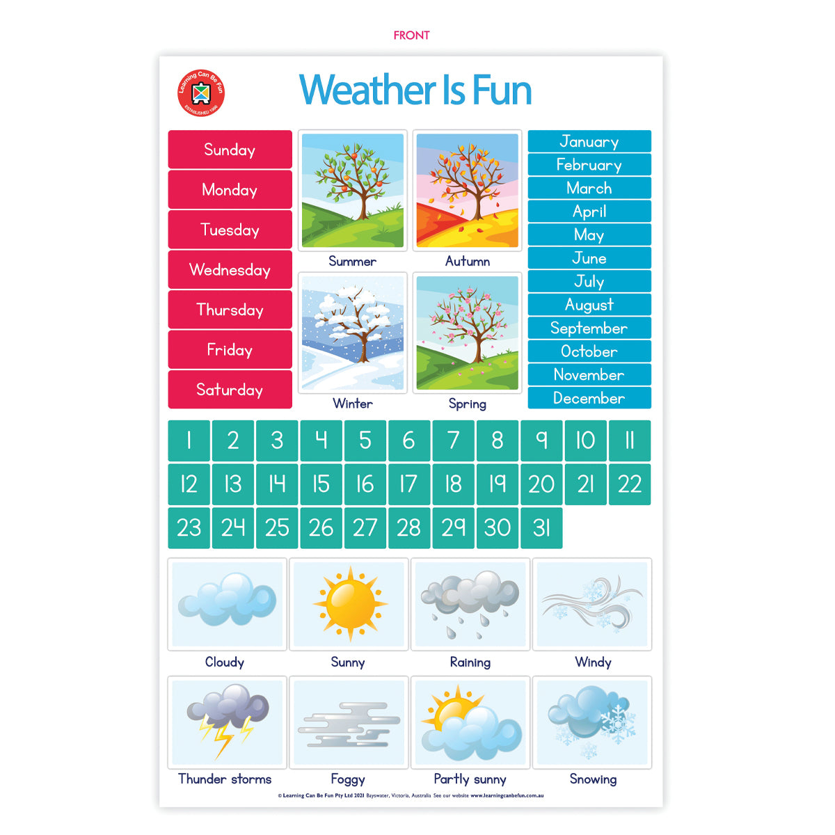 LCBF Wall Chart Weather Is Fun Poster - Cafe Supply