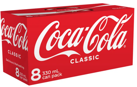 Coca-Cola Soft Drink Cans 8 x 330ml - Cafe Supply