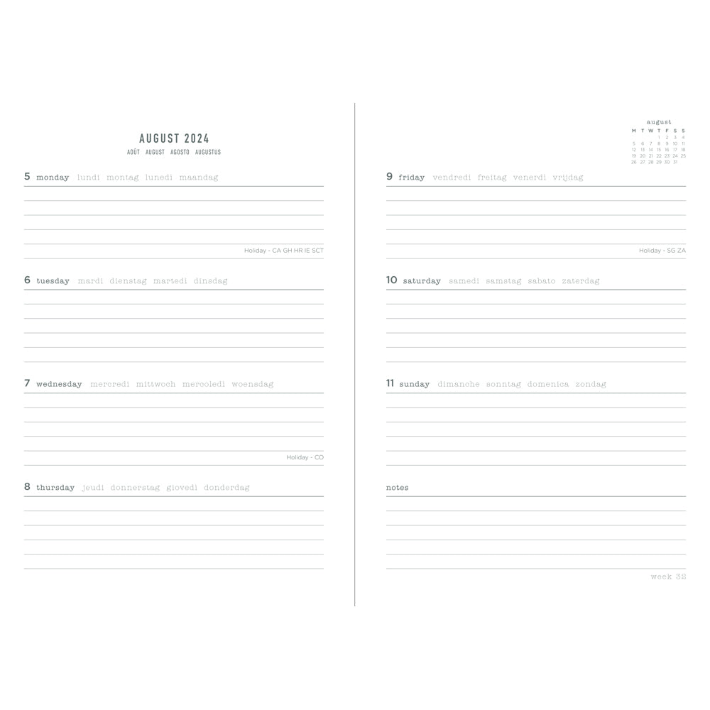 Letts Diary Mid Year A5 Week to View Conscious Rosewater - Cafe Supply