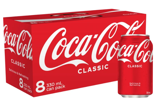 Coca-Cola Soft Drink Cans 8 x 330ml - Cafe Supply