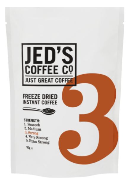 Jed's Coffee Co. #3 Strong Strength Instant Freeze Dried Coffee Refill 90g - Cafe Supply