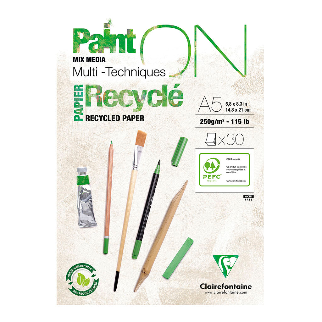 PaintON Recycled Paper Pad White A5 30sh - Cafe Supply