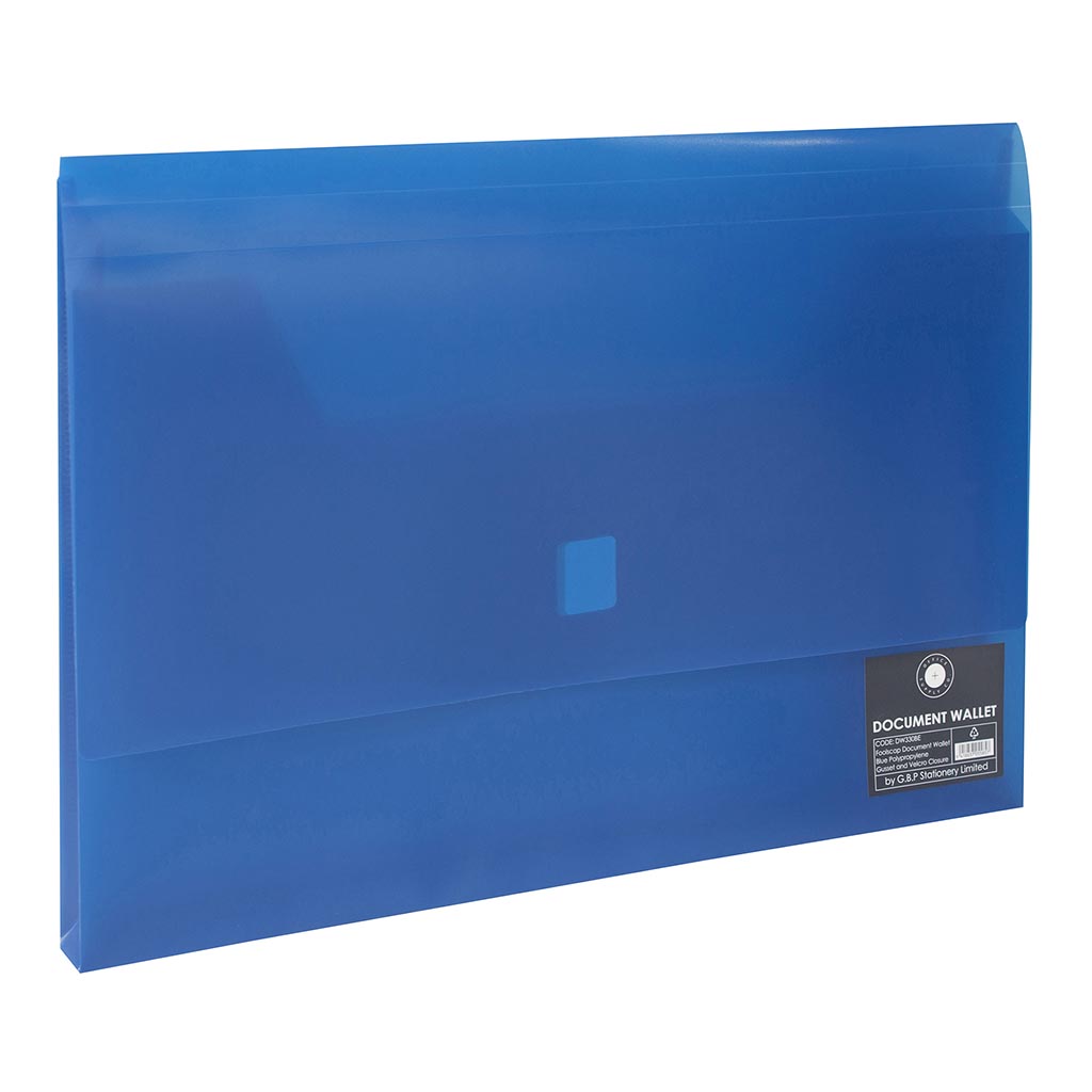 OSC Document Wallet FC Velcro Closure Blue - Cafe Supply