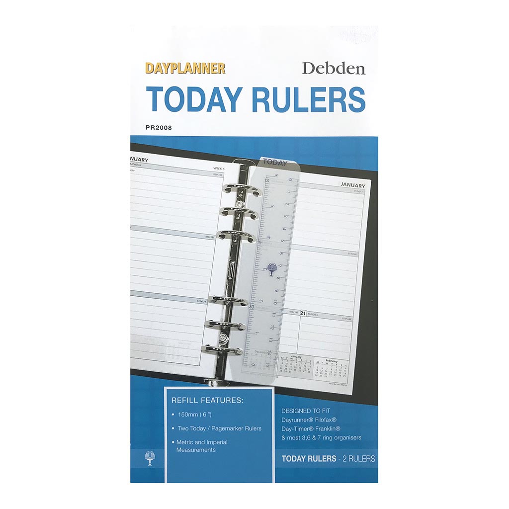 Debden Personal Dayplanner Today Ruler, Pack of 2 - Cafe Supply