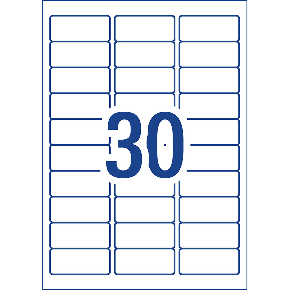 Avery Label J8158-50 Inkjet 30up 50 Sheets 64x26mm - Cafe Supply