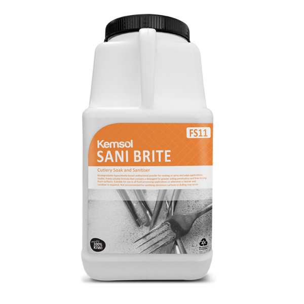 Kemsol Sani Brite Cutlery Soak 4.5kg - Cafe Supply