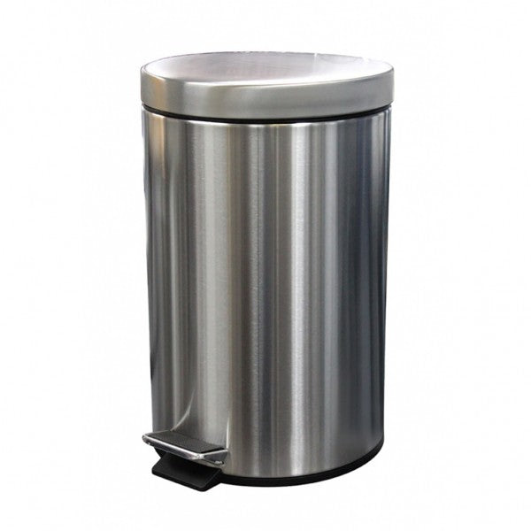 12L Round Stainless Steel Pedal Bin - Cafe Supply