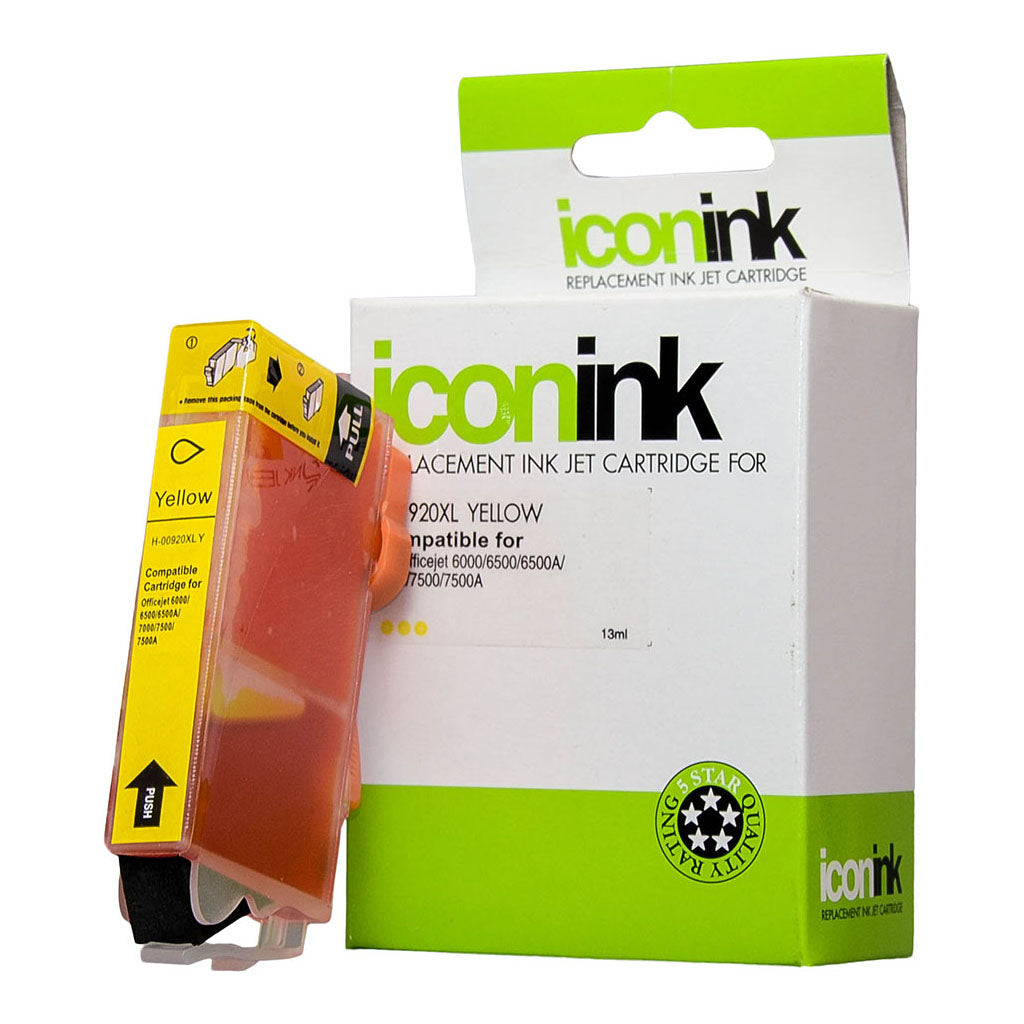 Icon Compatible HP 920 Yellow XL Ink Cartridge (CD974AA) - Cafe Supply