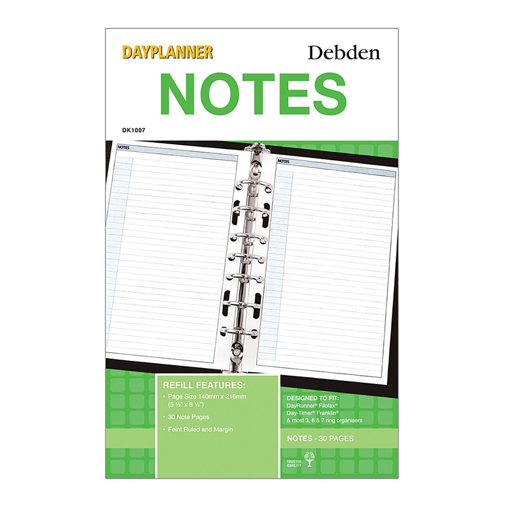 Debden Desk Dayplanner Refill Notes - Cafe Supply