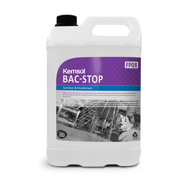 Kemsol Bac-Stop Disinfectant 5L DG8 - Cafe Supply