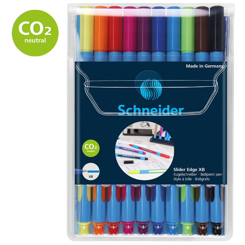 Schneider Ballpoint Pen Slider Edge XB Assorted Wallet 10 pieces - Cafe Supply