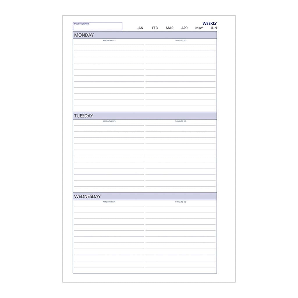 Debden Desk Dayplanner Refill Undated Week to View - Cafe Supply
