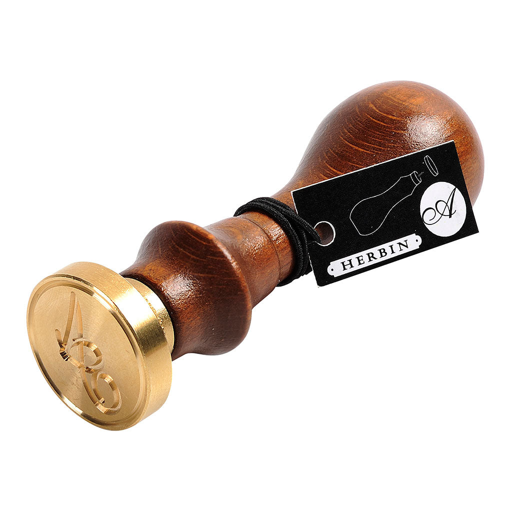 Herbin Wooden Handle Round Seal Copperplate A - Cafe Supply
