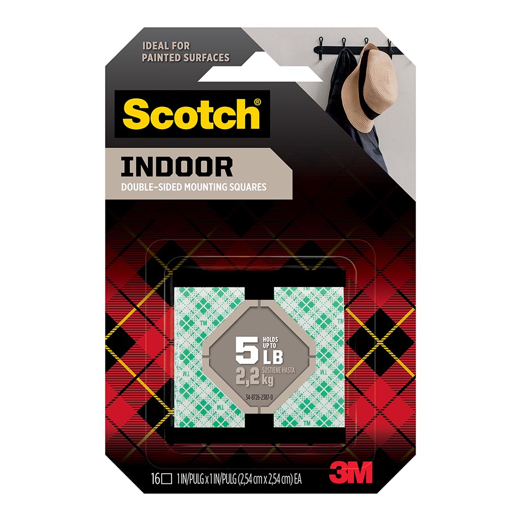 Scotch Mounting Squares 111S-SQ-16 Indoor 25mm, Pack of 16 - Cafe Supply