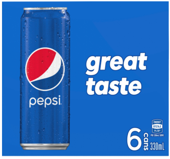 Pepsi Soft Drink Cans 6 x 330ml - Cafe Supply