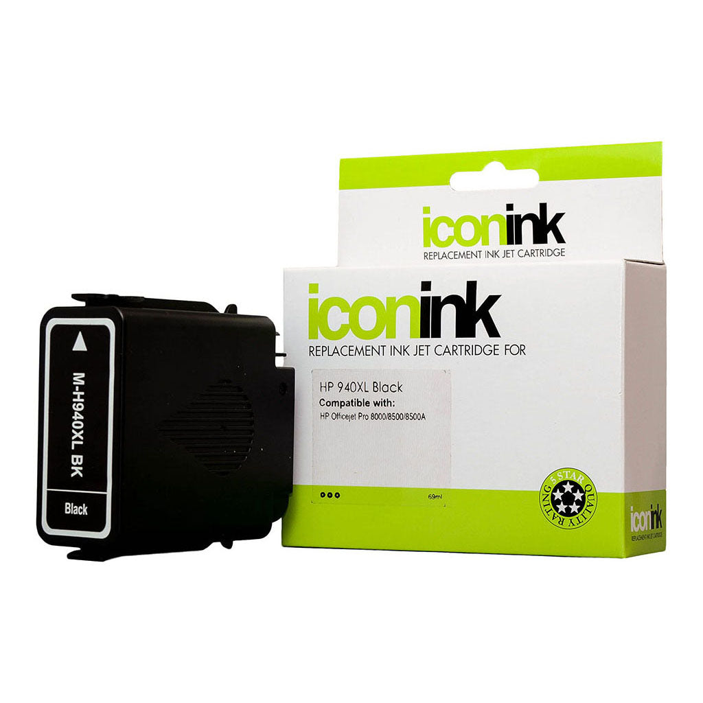 Icon Compatible HP 940 Black XL Ink Cartridge (C4906AA) - Cafe Supply
