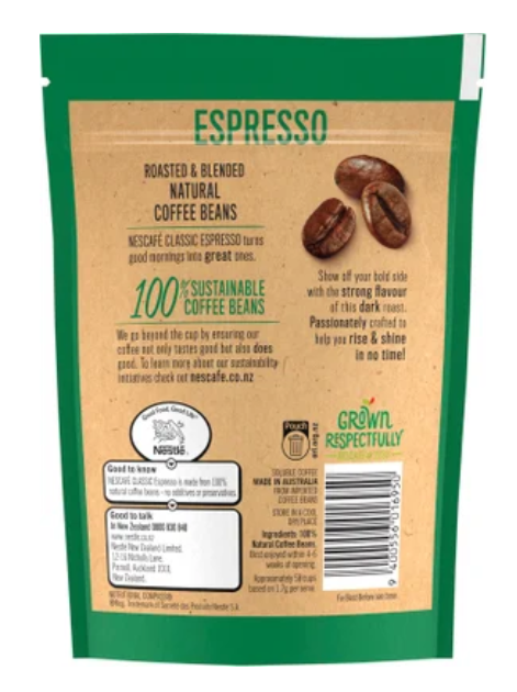 Nescafe Classic Espresso Instant Coffee 100g - Cafe Supply
