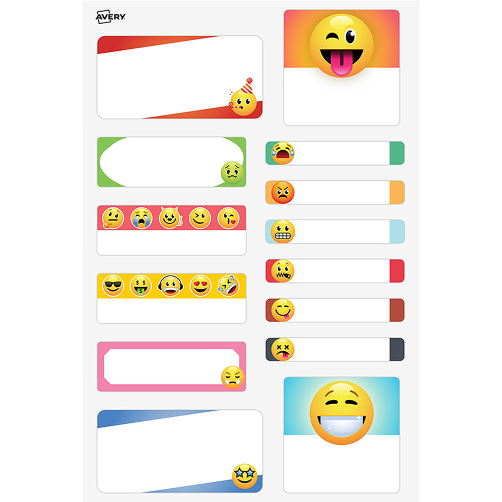 Avery School Label Multipack - Hello It's Me Emoji 42 Pack - Cafe Supply