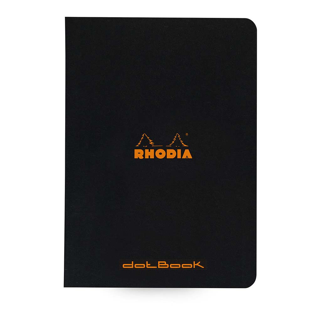 Rhodia Classic Notebook Stapled A5 Dot Black - Cafe Supply