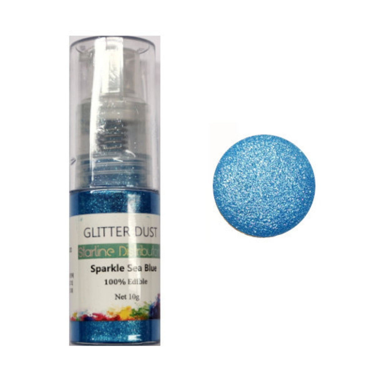 Glitter Dust - Sea Blue Pump 10gm (100% Edible) - Cafe Supply