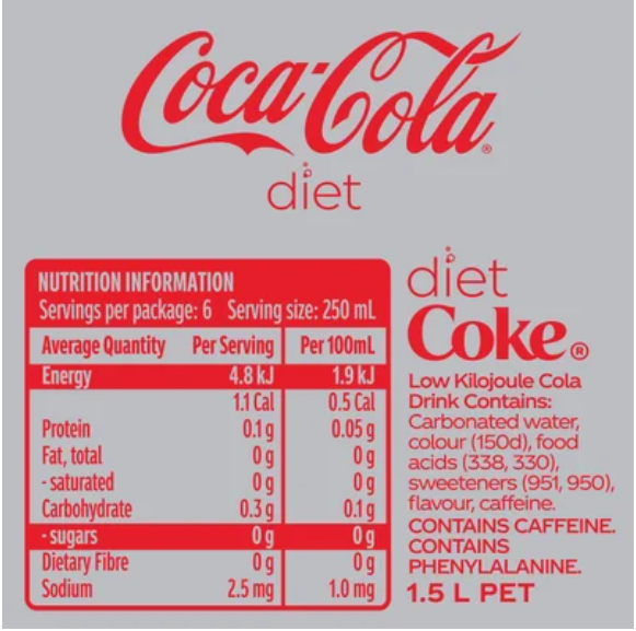 Diet Coca-Cola Soft Drink 1.5l - Cafe Supply