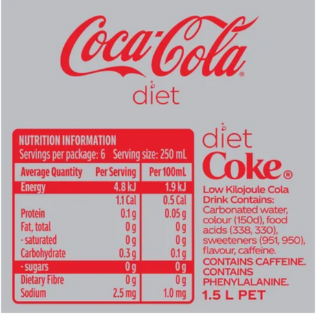 Diet Coca-Cola Soft Drink 1.5l - Cafe Supply