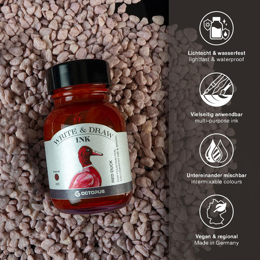 Octopus Fluids Write and Draw Ink 450 Red Duck 50ml - Cafe Supply