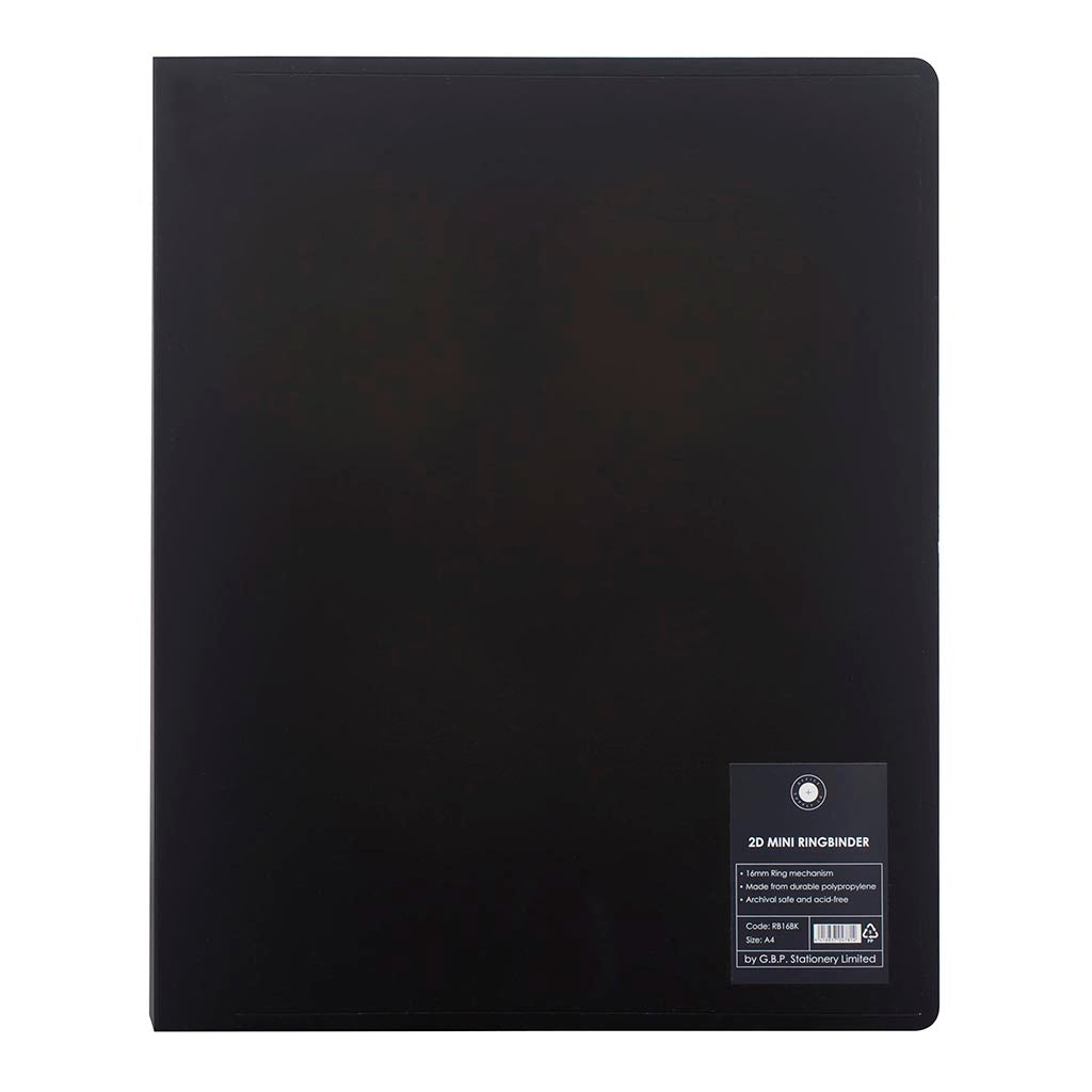 OSC Mini Ringbinder A4 2D 16mm Black - Cafe Supply