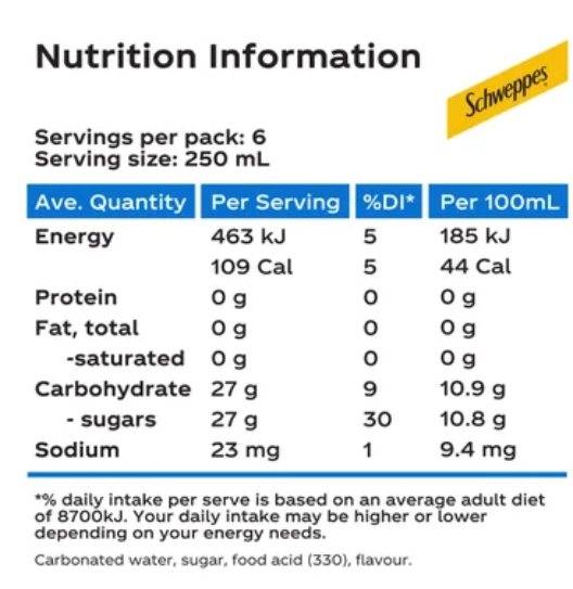 Schweppes Classic Dry Lemonade Cans 6 x 250ml - Cafe Supply